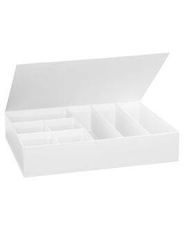 Opbergbox - wit karton - 8 vakken