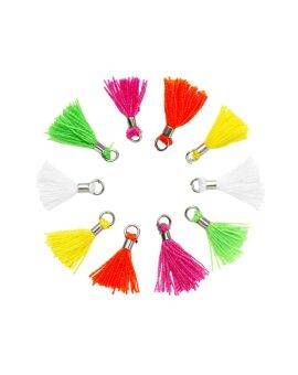 Sieradenkwastjes - 12 mm - neon