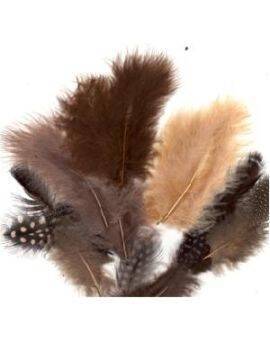 Veren marabou & guinea assorti aarde