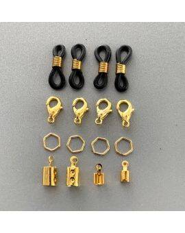 Brillenkoord accessoireset - goudkleurig
