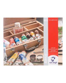 van Gogh acrylverf kist basic - 10x40 ml + accessoires
