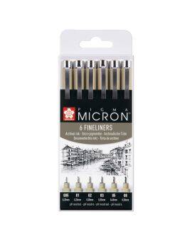 Sakura Pigma Micron fineliners - 6 stuks