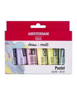Amsterdam acrylverf set - 6 stuks - pastel