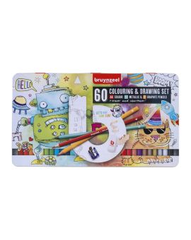 Bruynzeel kleur- en tekenset - kleine kunstenaars - 60-delig