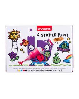 Bruynzeel stickerverfset - 4 kleuren + 2 templates