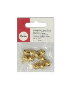Belletjes - 9 mm - 10 stuks - goudkleurig