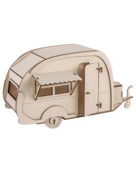 Houten 3D bouwset - caravan
