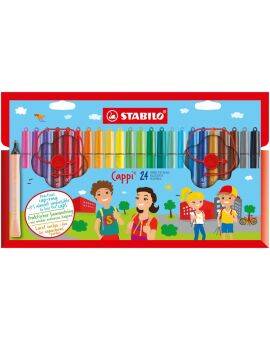 STABILO Cappi viltstiften - 24 stuks met dopring