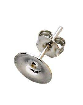 Oorstekers met platte kant - 8 mm - 10 stuks - zilverkleurig