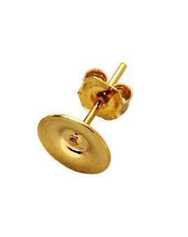 Oorstekers met platte kant - 8 mm - goudkleurig