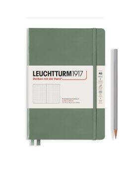 LEUCHTTURM1917 - notebook A5 - gestipt - olijf