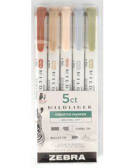 Zebra Mildliner - highlighters - 5 stuks - natuur
