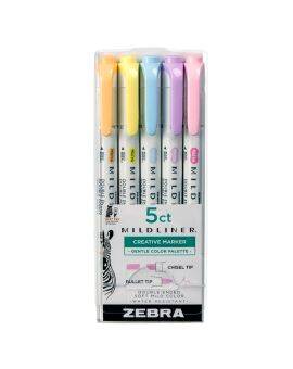 Zebra Mildliner - highlighters - 5 stuks - gentle