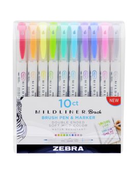 Zebra Brush Mildliner - highlighters - 10 stuks