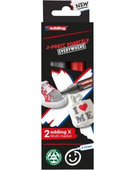 edding 6900 X Multi Marker - 2 stuks - rood + grijs