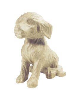 Papier mache zittende hond