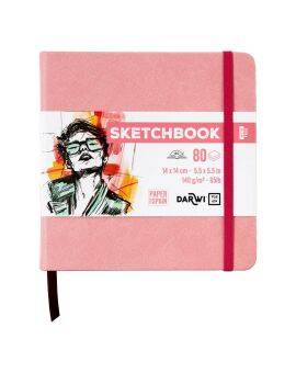 Darwi Sketch schetsboek - 14 x 14 cm - lichtroze