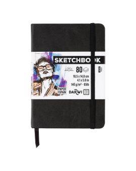 Darwi Sketch schetsboek - 10,5 x 14,8 cm - zwart