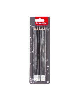 Bruynzeel Teens - grafietpotloden HB met gum - 5 stuks
