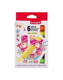 Bruynzeel Kids - plakkaatverfstick - 6 neonkleuren