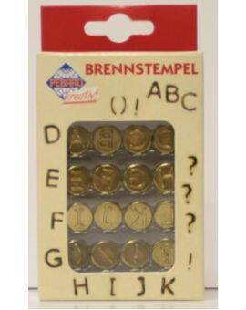 Houtbrand stempels - 16 stuks - alfabet A-L