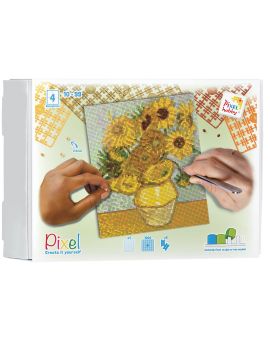 Pixelhobby set - 4 platen - Zonnebloemen