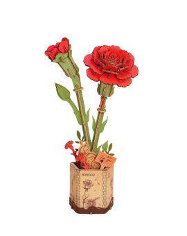Robotime Houten 3D puzzel - Red Carnation
