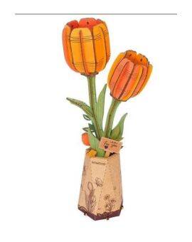 Robotime Houten 3D puzzel - Orange Tulip