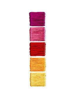 Nylondraad 5x 4 meter- Rood/roze mix