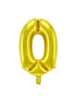 Cijferballon goud - 32 cm - 0