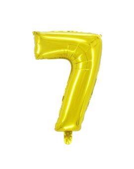 Cijferballon goudkleurig - 32 cm - 7