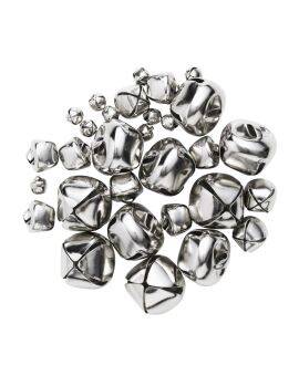 Belletjes - 30 stuks - assorti - zilverkleurig