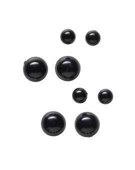 Zwarte kraalogen - 5 tot 8 mm