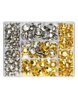 Strass stenen - goud- en zilverkleurige mix