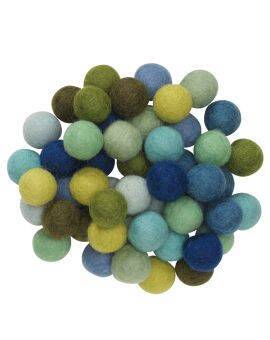 Wolvilt bolletjes - Ø20 mm - 50 stuks - koele mix