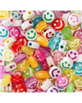 Kralenmix - acryl - vrolijke smileys