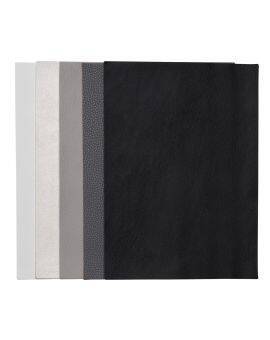 Imitatieleer - 15x21 cm - 5 stuks - grijstinten