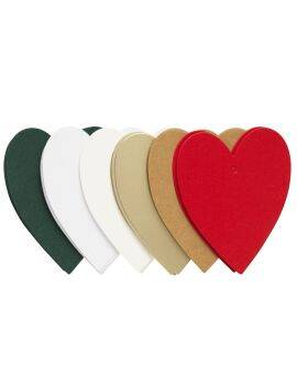 Tags hart - 48 stuks - kerstkleuren