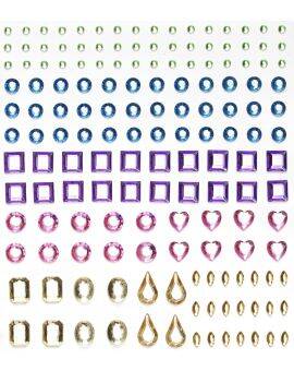 Strass stickers - vormen mix - pasteltinten