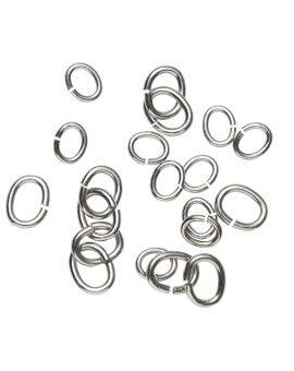 Buigringen ovaal - 20 stuks - zilverkleurig