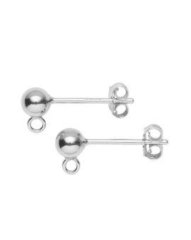 Oorstekers - verzilverd - 2 stuks