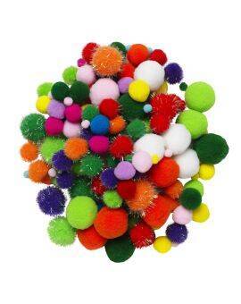 Pompons - 150 stuks - vrolijk