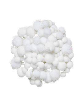 Pompons - 150 stuks - wit