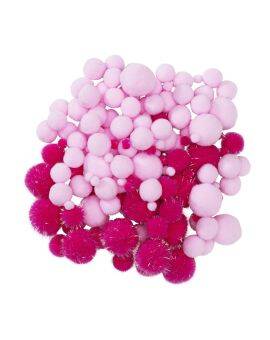 Pompons - 150 stuks - roze