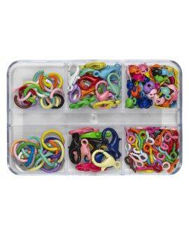Sieraden onderdelen set - 144 stuks - vrolijke kleuren