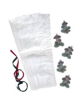 Plastic zakken met labels - 6 stuks