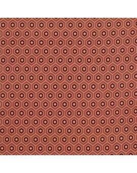 Stof katoen - 50x70 cm - koraal honingraat