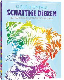 Kleurboek - kleur & onthul - Schattige dieren