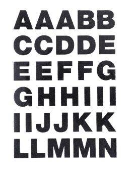 Iron-on alfabet - zwart glitter