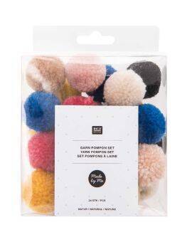 Pompons - 24 stuks - natuur